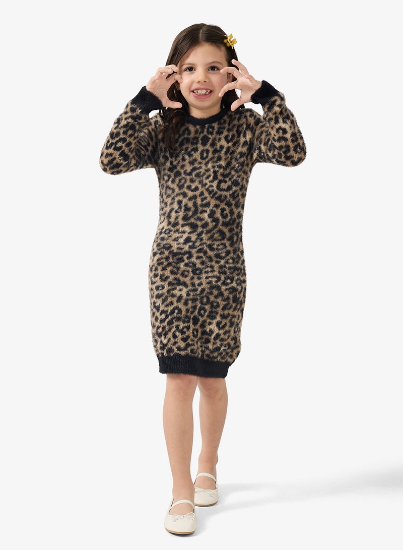 جس فستان متوسط الطول للأطفال بتصميم سويتر - Image 4